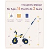 image:imageKRIDDO 2 in 1 Kids Tricycles Age 18 Month to 3 Years EVA Wheels Upgraded Trikes Gift for Toddlers 2 to 3 Year Old with Push Handle and Duck Bell BlueEva Wheelblue