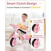 image:imageKRIDDO 2 in 1 Kids Tricycles Age 18 Month to 3 Years EVA Wheels Upgraded Trikes Gift for Toddlers 2 to 3 Year Old with Push Handle and Duck Bell BlueLight Pink