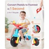 image:imageKRIDDO 2 in 1 Kids Tricycles Age 18 Month to 3 Years EVA Wheels Upgraded Trikes Gift for Toddlers 2 to 3 Year Old with Push Handle and Duck Bell BlueLight Blue