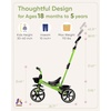 image:imageKRIDDO 2in1 Toddler Tricycle for Ages 18 Months to 5 Years Old  Extended Push Handle for Effortless Push Gift Trike for Toddler 3 to 5 Year Kids Tricycle with Foldable Front Footrest WhiteGreen