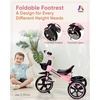 image:imageKRIDDO 2in1 Toddler Tricycle for Ages 18 Months to 5 Years Old  Extended Push Handle for Effortless Push Gift Trike for Toddler 3 to 5 Year Kids Tricycle with Foldable Front Footrest WhitePink