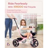 image:imageKRIDDO 2in1 Toddler Tricycle for Ages 18 Months to 5 Years Old  Extended Push Handle for Effortless Push Gift Trike for Toddler 3 to 5 Year Kids Tricycle with Foldable Front Footrest WhitePink