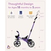 image:imageKRIDDO 2in1 Toddler Tricycle for Ages 18 Months to 5 Years Old  Extended Push Handle for Effortless Push Gift Trike for Toddler 3 to 5 Year Kids Tricycle with Foldable Front Footrest WhitePurple