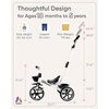 image:imageKRIDDO 2in1 Toddler Tricycle for Ages 18 Months to 5 Years Old  Extended Push Handle for Effortless Push Gift Trike for Toddler 3 to 5 Year Kids Tricycle with Foldable Front Footrest WhiteWhite