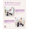 image:imageKRIDDO 2in1 Toddler Tricycle for Ages 18 Months to 5 Years Old  Extended Push Handle for Effortless Push Gift Trike for Toddler 3 to 5 Year Kids Tricycle with Foldable Front Footrest WhitePurple