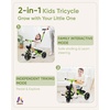 image:imageKRIDDO 2in1 Toddler Tricycle for Ages 18 Months to 5 Years Old  Extended Push Handle for Effortless Push Gift Trike for Toddler 3 to 5 Year Kids Tricycle with Foldable Front Footrest WhiteGreen