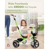 image:imageKRIDDO 2in1 Toddler Tricycle for Ages 18 Months to 5 Years Old  Extended Push Handle for Effortless Push Gift Trike for Toddler 3 to 5 Year Kids Tricycle with Foldable Front Footrest WhiteGreen