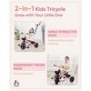 image:imageKRIDDO 2in1 Toddler Tricycle for Ages 18 Months to 5 Years Old  Extended Push Handle for Effortless Push Gift Trike for Toddler 3 to 5 Year Kids Tricycle with Foldable Front Footrest WhitePink