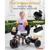 image:imageKRIDDO 2in1 Tricycle for Toddlers 155 Years Push Tricycle with Parent Steering Detachable Handle 9Stage Adjustable Handlebar Toddler Trike with Safety Belt Clutch Pedals amp Dual Basket PinkGrey