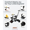 image:imageKRIDDO 2in1 Tricycle for Toddlers 155 Years Push Tricycle with Parent Steering Detachable Handle 9Stage Adjustable Handlebar Toddler Trike with Safety Belt Clutch Pedals amp Dual Basket PinkGrey