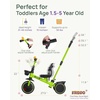 image:imageKRIDDO 2in1 Tricycle for Toddlers 155 Years Push Tricycle with Parent Steering Detachable Handle 9Stage Adjustable Handlebar Toddler Trike with Safety Belt Clutch Pedals amp Dual Basket PinkGreen