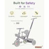 image:imageKRIDDO 2in1 Tricycle for Toddlers 155 Years Push Tricycle with Parent Steering Detachable Handle 9Stage Adjustable Handlebar Toddler Trike with Safety Belt Clutch Pedals amp Dual Basket PinkGreen