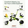 image:imageKRIDDO 2in1 Tricycle for Toddlers 155 Years Push Tricycle with Parent Steering Detachable Handle 9Stage Adjustable Handlebar Toddler Trike with Safety Belt Clutch Pedals amp Dual Basket PinkGreen