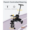 image:imageKRIDDO 2in1 Tricycle for Toddlers 155 Years Push Tricycle with Parent Steering Detachable Handle 9Stage Adjustable Handlebar Toddler Trike with Safety Belt Clutch Pedals amp Dual Basket PinkGrey