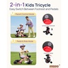image:imageKRIDDO 2in1 Tricycle for Toddlers 155 Years Push Tricycle with Parent Steering Detachable Handle 9Stage Adjustable Handlebar Toddler Trike with Safety Belt Clutch Pedals amp Dual Basket PinkPink