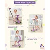image:imageKRIDDO 3in1 Scooter for Kids Ages 15 Years Old Folding Scooter with 3 Lighted Wheels Wide Standing Board Adjustable Height LearntoSteer Handlebar for Indoor and OutdoorPurple