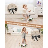 image:imageKRIDDO 3in1 Scooter for Kids Ages 15 Years Old Folding Scooter with 3 Lighted Wheels Wide Standing Board Adjustable Height LearntoSteer Handlebar for Indoor and Outdoor3in1 White