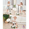 image:imageKRIDDO 3in1 Scooter for Kids Ages 15 Years Old Folding Scooter with 3 Lighted Wheels Wide Standing Board Adjustable Height LearntoSteer Handlebar for Indoor and Outdoor3in1 White