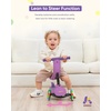 image:imageKRIDDO 3in1 Scooter for Kids Ages 15 Years Old Folding Scooter with 3 Lighted Wheels Wide Standing Board Adjustable Height LearntoSteer Handlebar for Indoor and OutdoorPurple