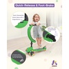 image:imageKRIDDO 3in1 Scooter for Kids Ages 15 Years Old Folding Scooter with 3 Lighted Wheels Wide Standing Board Adjustable Height LearntoSteer Handlebar for Indoor and OutdoorGreen