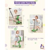 image:imageKRIDDO 3in1 Scooter for Kids Ages 15 Years Old Folding Scooter with 3 Lighted Wheels Wide Standing Board Adjustable Height LearntoSteer Handlebar for Indoor and OutdoorGreen