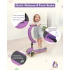 image:imageKRIDDO 3in1 Scooter for Kids Ages 15 Years Old Folding Scooter with 3 Lighted Wheels Wide Standing Board Adjustable Height LearntoSteer Handlebar for Indoor and OutdoorPurple