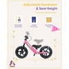 image:imageKRIDDO Pro Toddler Balance Bike 2 Year Old with Hand Brake and Kickstand 12 Inch Push Bicycle Gift Bike for 25 Boys Girls PinkPink