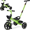 image:imageKRIDDO 2in1 Toddler Tricycle for Ages 18 Months to 5 Years Old  Extended Push Handle for Effortless Push Gift Trike for Toddler 3 to 5 Year Kids Tricycle with Foldable Front Footrest WhiteGreen