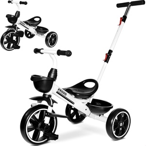 image:imageKRIDDO 2in1 Toddler Tricycle for Ages 18 Months to 5 Years Old  Extended Push Handle for Effortless Push Gift Trike for Toddler 3 to 5 Year Kids Tricycle with Foldable Front Footrest WhiteWhite