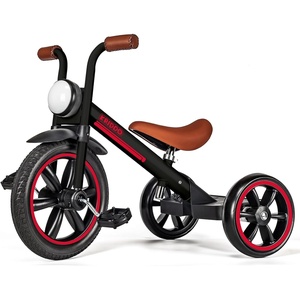 image:imageKRIDDO Kids 12 Inch Tricycle With Puncture Free Wheels Front Light Adjustable Seat  Gift for 25 Year Olds BlueBlack