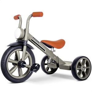 image:imageKRIDDO Kids 12 Inch Tricycle With Puncture Free Wheels Front Light Adjustable Seat  Gift for 25 Year Olds BlueCement Grey