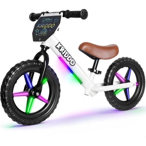 image:imageKRIDDO Toddler Balance Bike 2 Year Old Age 18 Months to 5 Years Old 12 Inch Push Bicycle with Customize Plate 3 Sets of Stickers Included Gift Bike for 23 Boys Girls GreenWhite Led