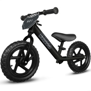 image:imageKRIDDO Toddler Balance Bike 2 Year Old Age 18 Months to 5 Years Old 12 Inch Push Bicycle with Customize Plate 3 Sets of Stickers Included Gift Bike for 23 Boys Girls GreenMatte Black
