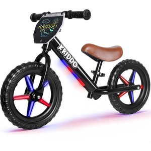 image:imageKRIDDO Toddler Balance Bike 2 Year Old Age 18 Months to 5 Years Old 12 Inch Push Bicycle with Customize Plate 3 Sets of Stickers Included Gift Bike for 23 Boys Girls GreenBlack Led