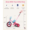 image:imageKRIDDO 3in1 Toddler Tricycle for Kids 18 Months to 3 Years Tricycle for 2 Years with Parent Steering Extra Wide Seat Large Basket EasytoCarry Seat Gift for Boys and Girls Age 23 Pink3in1 Pink