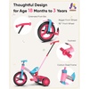 image:imageKRIDDO 3in1 Toddler Tricycle for Kids 18 Months to 3 Years Tricycle for 2 Years with Parent Steering Extra Wide Seat Large Basket EasytoCarry Seat Gift for Boys and Girls Age 23 Pink3in1 Pink