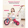 image:imageKRIDDO 3in1 Toddler Tricycle for Kids 18 Months to 3 Years Tricycle for 2 Years with Parent Steering Extra Wide Seat Large Basket EasytoCarry Seat Gift for Boys and Girls Age 23 Pink3in1 Pink